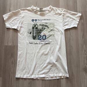 Vintage Blue Cross Blue Shield of Utah Salt Lake City Classic White Shirt Sz S